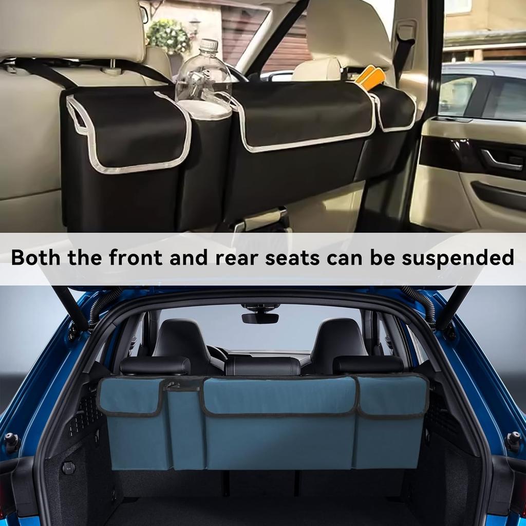 Car Trunk Organizer, Backseat Hanging Large Storage With Adjustable Straps,Waterproof PVC Collapsible Cargo Bag, Car Interior Accessories For Auto