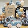 185pcs Racing Car Theme Tire Foil Balloon Set Blue Brown Latex Balloon Boys Birthday Party Decora Tow Fast Baby Shower Supplies