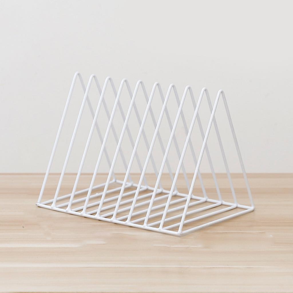 Desktop Rack Rustproof Simple Geometric Iron File Holder Decoration for Study Living Room