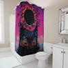 Psychedelic German Shepherd Shower Curtain, Surreal Dog Solar Eclipse Bathroom Decor, Fantasy Animal Art Fabric Bath Curtain