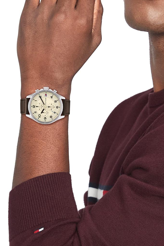 Pouzdro na hodinky z nerezové oceli a pásek z teletiny Hodinky 1792003 [Tommy Hilfiger] Pánské