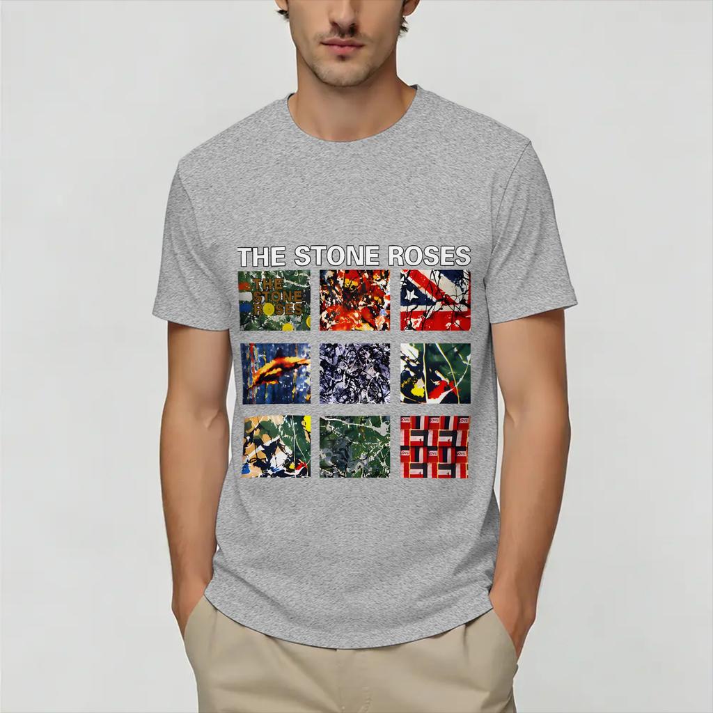 The Stone Roses T-Shirt Sommer Baumwoll-T-Shirts Für Unisexs Beliebtes Design T-Shirt Kurzarm Y2k Lässiges Oberteil T-Shirts