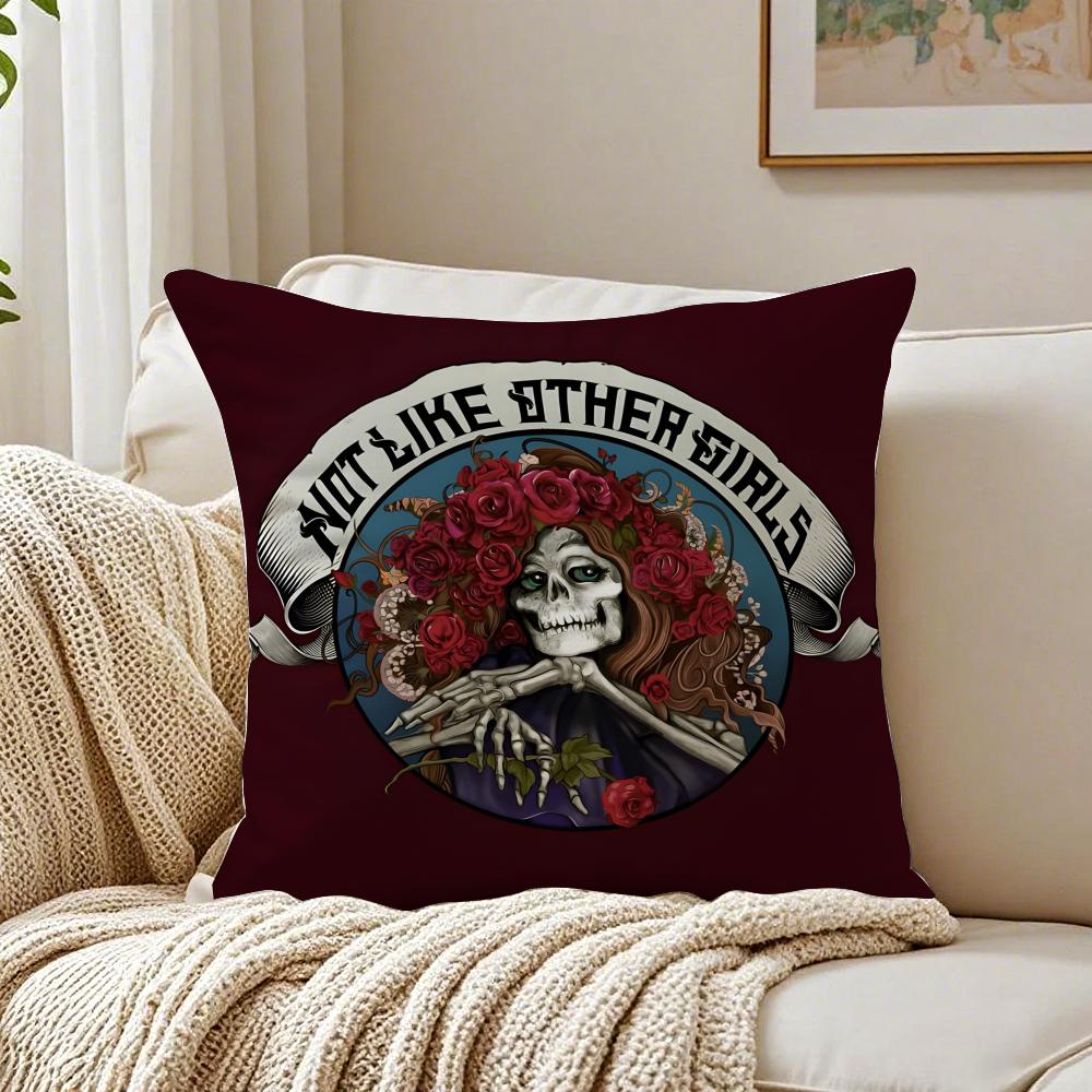 Psychedelic American Band GGrateful DDead Cushion Cover Pillowcase Antidustmite Living Room Sofa Decor Cushion Room