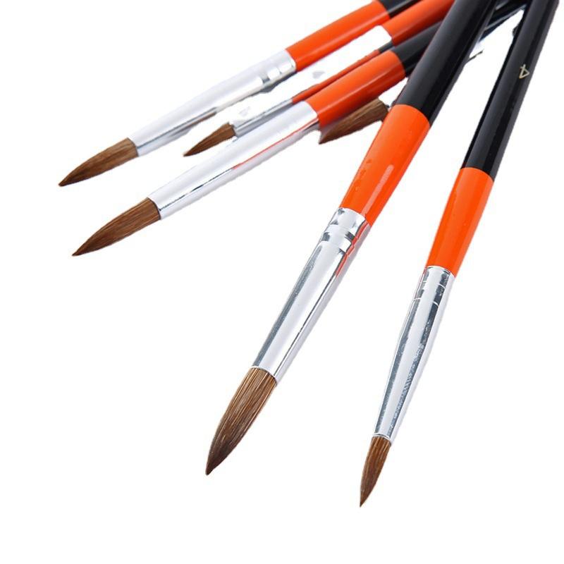 6 Kit Watercolor Painting Brushes Anti-Shedding Round Tip Artist Paintbrushes for Kids Adults Drawing Art Craft Supplies