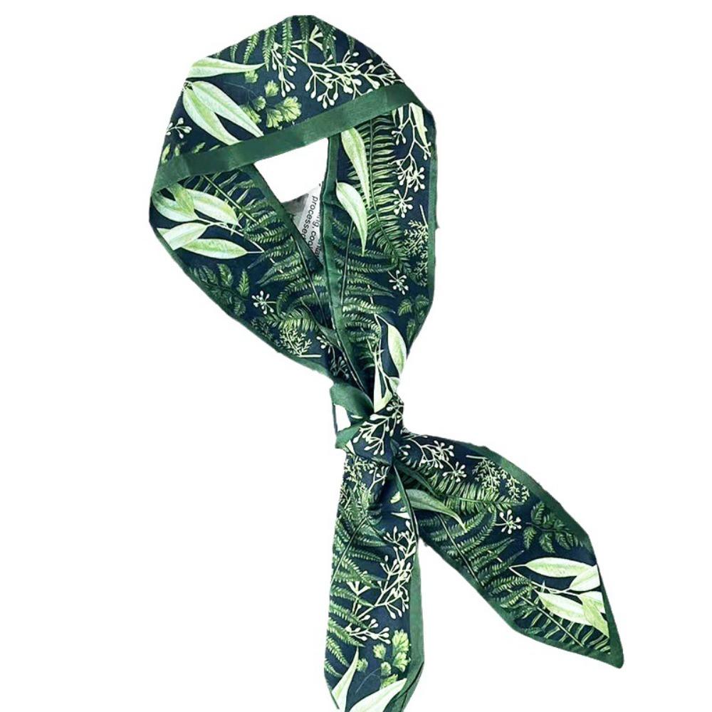 dacron Mid-Autumn Festival gift box scarf Headband Floral Skinny Scarf  Gift Packed