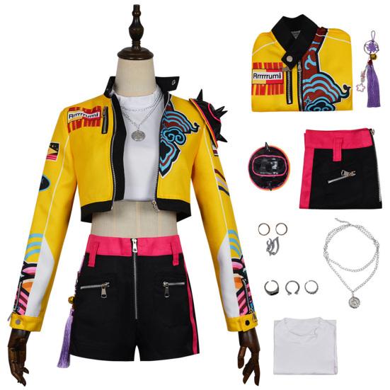 Anime Demon Hunters Costume Set Rumi Inspired Cosplay Outfit Korean Style Dress-up Uniform for Girls Halloween Comic Party