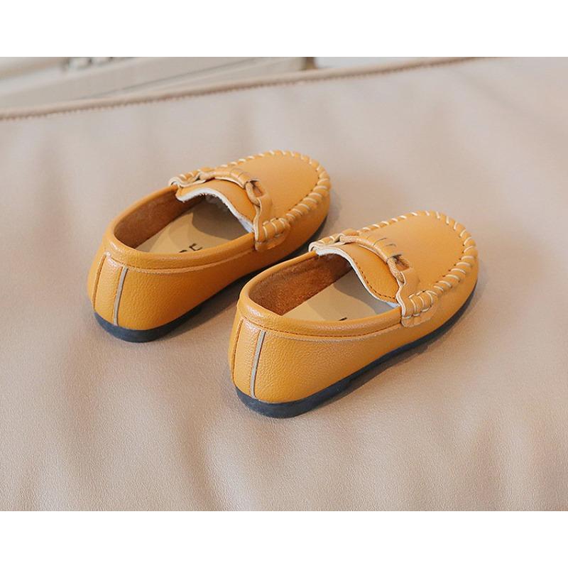 Korean Version of Casual Children's Bean Shoes Soft Soles Set Foot Baby Shoes Autumn New Boy Leather Shoes A Slip-on