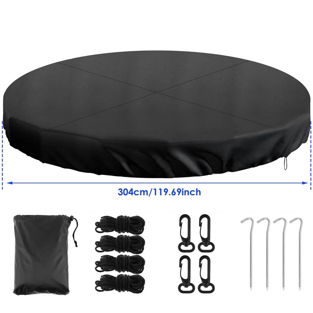 Kulatý kryt na bazén se stahovací šňůrkou Pevná voděodolná a prachotěsná 210D oxfordská tkanina Venkovní kryt chránič na zapuštěný bazén