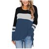 Fashion Women's Patchwork Round Neck Long Sleeve Loose And Comfortable Top