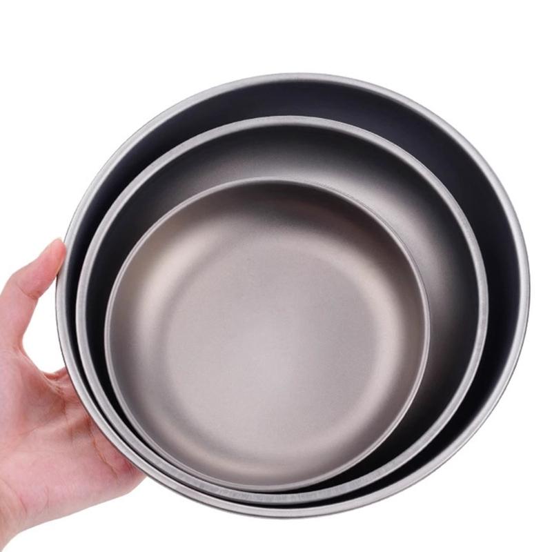 Corrosion Resistant Outdoor Plate Food Safe Metal Texture Camping Dish Suitable for Hiking Mountain and Trip Use