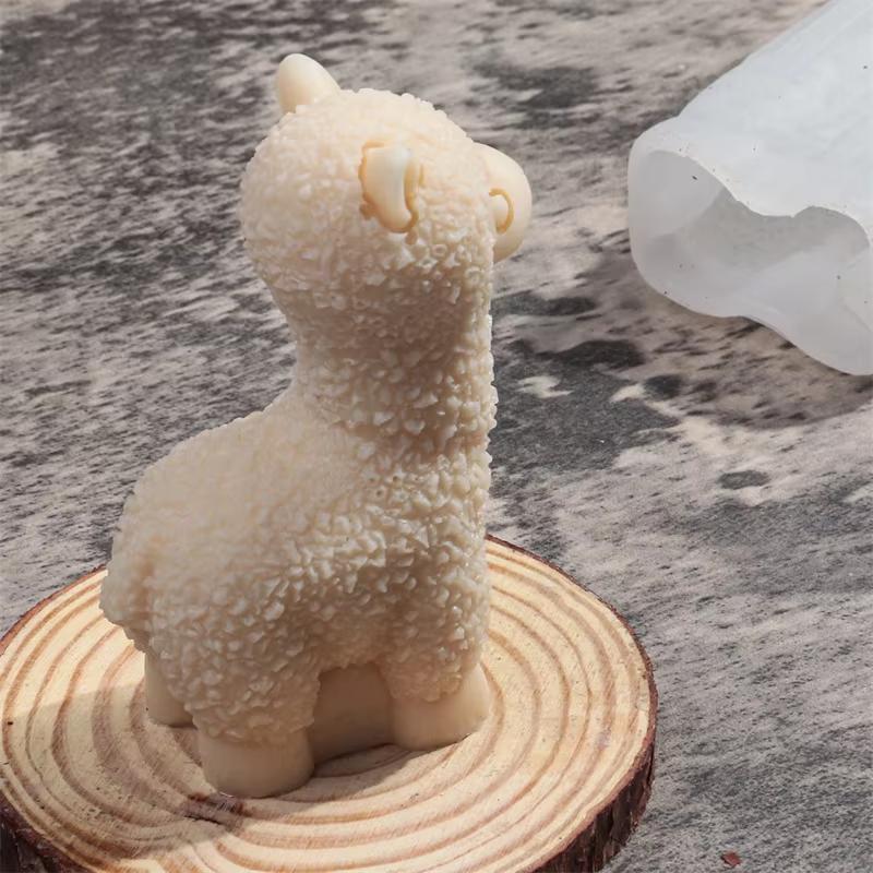 Cute 3D Sheep Aromatherapy Candle Silicone Molds DIY Fragrant Stone Handmade Soap Mold Chocolate Baking Tool Decorative Gifts