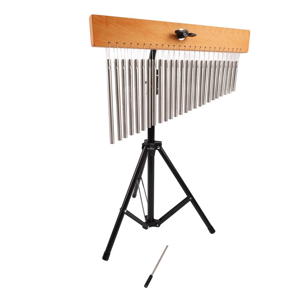 Violin Wind Chime Metal Bar Wood Base Beautiful Clear Sound Wind Chime Decoration with Adjustable Tripod