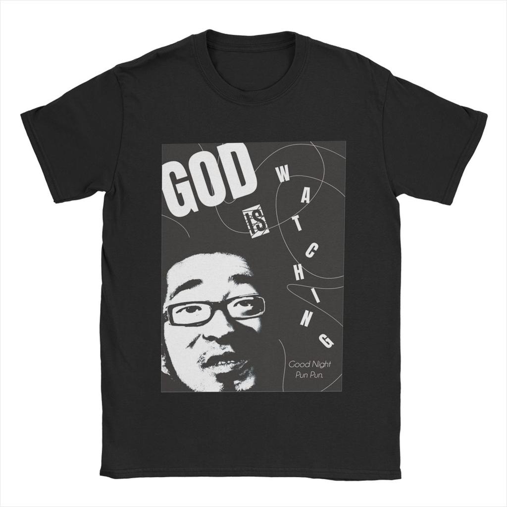 Oyasumi PunPun Gott T-Shirts für Herren Lustige Baumwoll-T-Shirts Rundhals Kurzarm T-Shirts Erwachsenen-Tops