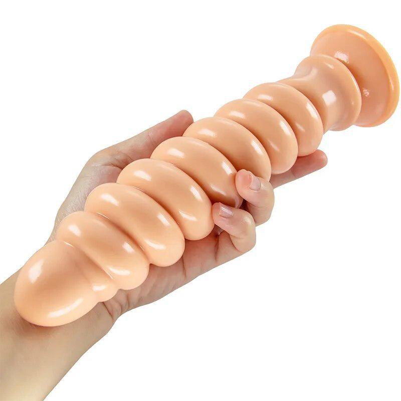 Tapón anal de PVC con rosca transparente, juguete sexual Gay, consolador masturbador femenino, Fisting, Miembro grande, correa en pene, pene realista