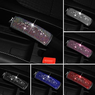 Rhinestone Car Handbrake Cover Leather Auto Anti-slip Protector Decoration Universal Diamond Car Accessories Interior