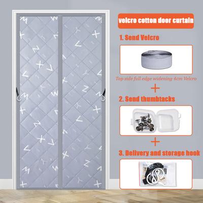 Cotton Door Curtain Winter Thickened Home Warm Windproof Cold-proof Sound Insulation Self-priming Partition Velcro Magnetic Hanging Curtain