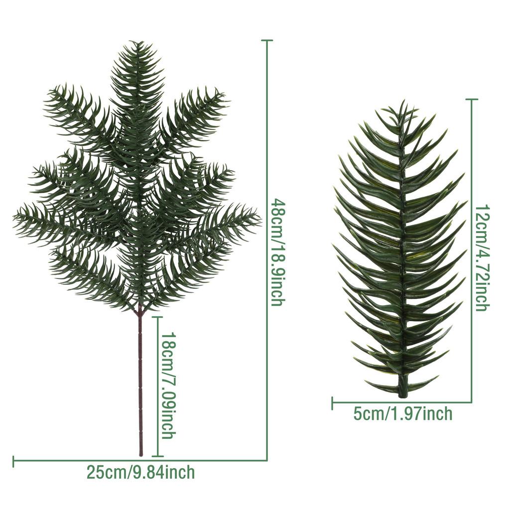 Fake Pine Needle Branches With Durable Plastic Construction For Festive Decorations And Gift Displays