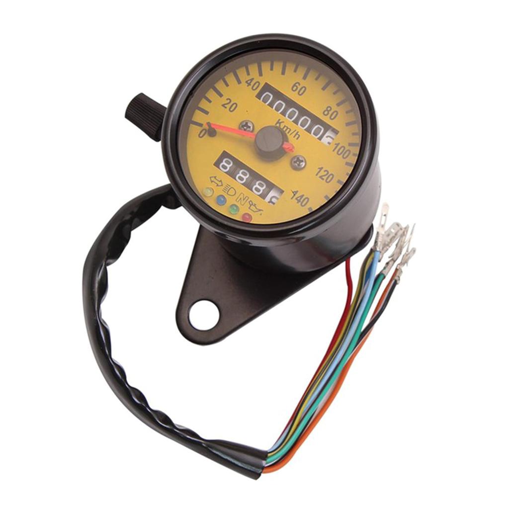 Vitezometru universal pentru motociclete Indicator de kilometraj Contor de viteză dublu cu indicator LCD Contor de modificare vintage