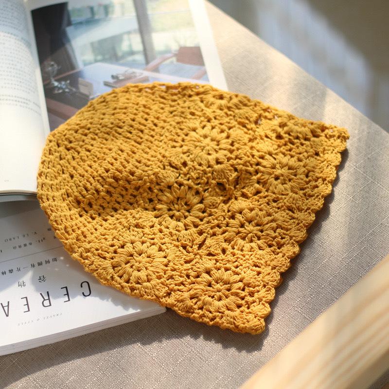 Style Japonais, Tissé à la Main, Chapeau Baotou, Pour Femmes, Style Fin Printemps et Automne, Chapeau Laineux Ajouré, Rétro, Chapeau Tricoté Artistique, Chapeau Empilable