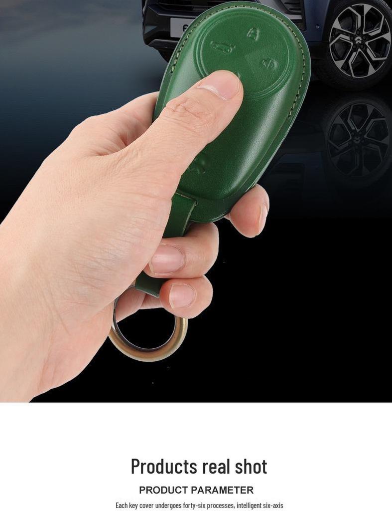 Premium Genuine Leather Key Case for NIO ES6/ES8/EC6/ET7 - Top Layer Cowhide Protective Cover