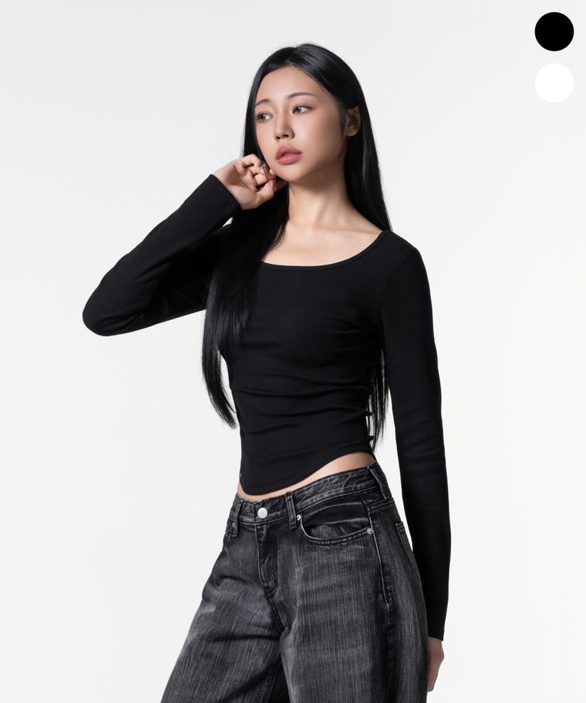 ASCENDER (W) Ribbed Wide Neck Daily Long Sleeve 2 Colors