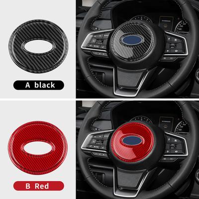 For Subaru Crosstrek Impreza 2024 Real Soft Carbon Fiber 3PCS Sticker Car Steering Wheel Center Interior LHD RHD Accessories