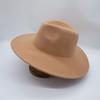 Maillard Style Autumn And Winter Brown Camel British Retro European And American Wool Woolen Men'S And Women'S Big Brim Wide Brim Jazz Top Hat