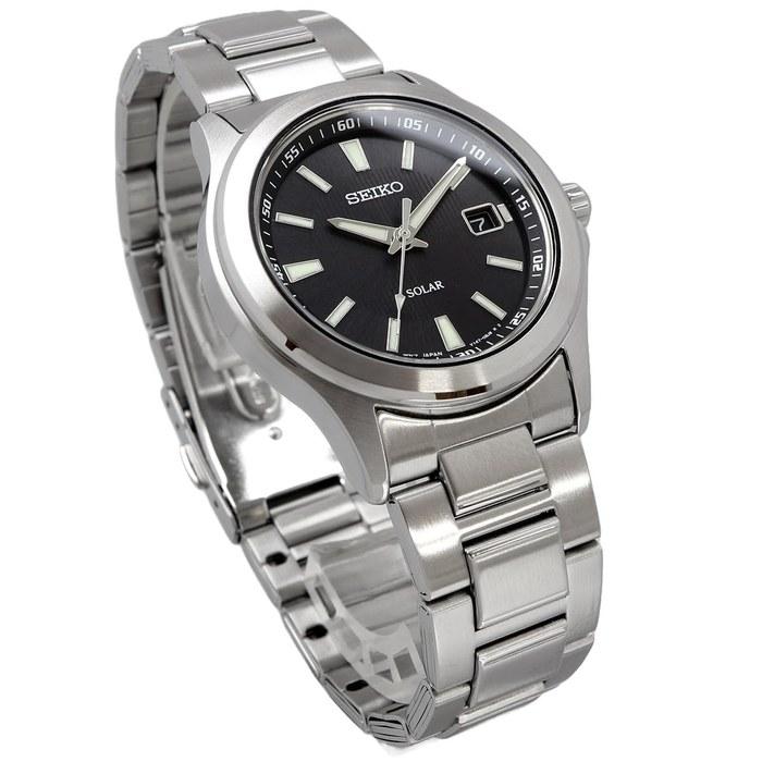 Seiko Solar Quartz Watch SBPN067 Silver Black Men's
