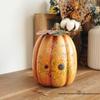 Hand-Painted Countryside Pumpkin Ornament for Garden Terrace Halloween Décor
