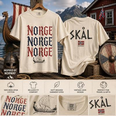 Norge Viking T-Shirt | Skål Norway Nordic Spirit Tee