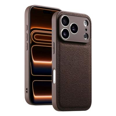 Moon Pit Pattern for IPhone 17 Leather Phone Case Fine Holes for IPhone 17 Promax Leather Pattern 13 Anti-fall Shell