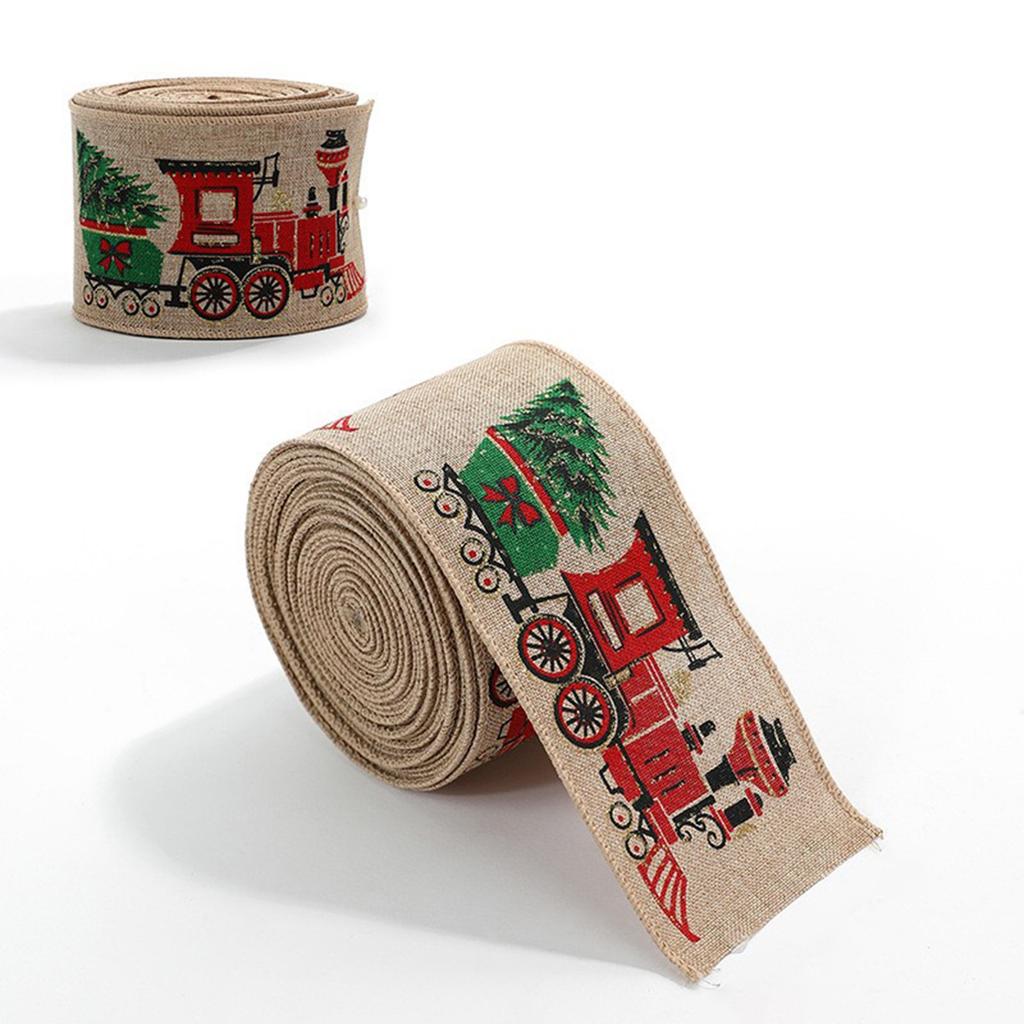 Christmas Webbing, Imitation Linen Ribbon Decoration, Bow Accessory, Snowflake Christmas Ribbon.