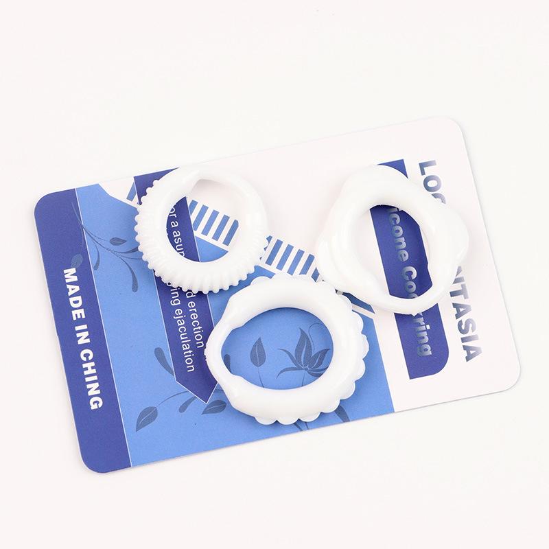 3Pcs Cock Ring Silicone Penis Lock Rings Male Reusable Delay Ejaculation Ring Scrotum Bondage Goods Couple Cock Erection Erotic
