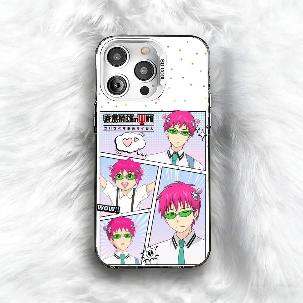 Anime Boy S-Saiki Kusuo Phone Case For iPhone 16 17 15 14 12 13 Pro Max Black Color Shockproof Cover