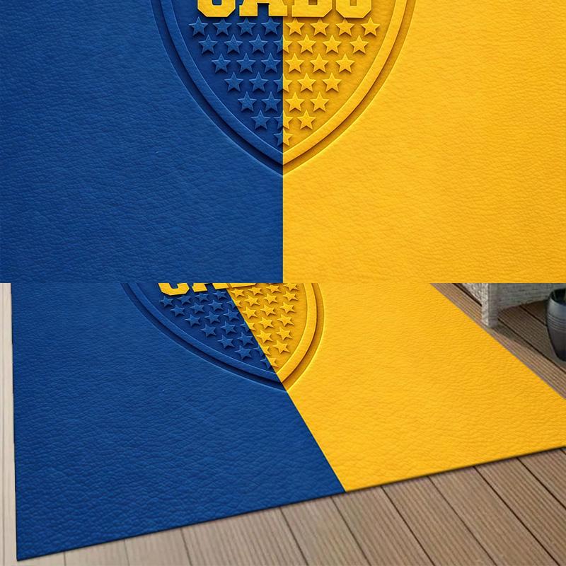 Club Atletico Boca Juniors2 Flannel Pattern Square Carpet,Area Rug,Carpet Rug for Living Room Bedroom Sofa Playroom Decor,Non-slip Floor Mat