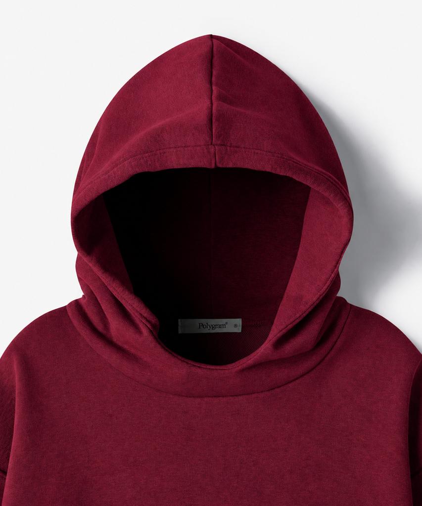POLYGRAM Balaclava Oversized Sweat Hoodie - Burgundy