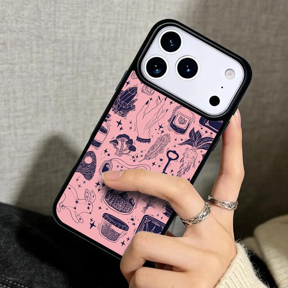 Capa Case for iPhone 17 Air 16 Pro Max 15 Plus 11 13 Mini 14 12 Back Phone Cover Witch Aesthetic Art