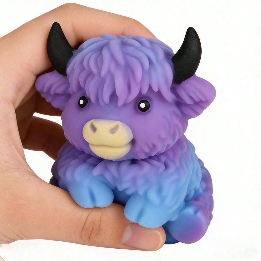 Mucca Scozzese delle Highlands Squishy Rimbalzo Lento Sollievo dall'Ansia Giocattolo Fidget, Giocattoli Squishy, Giocattoli per Bambini, Juegos Para Niños, Squishy al Formaggio