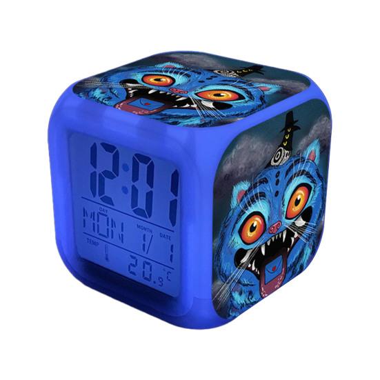 Small Digital Alarm Clock with LED Display for Bedrooms Bedside Battery Operated Electric Clock with Large Number Display Anime Therm Desk Decor for