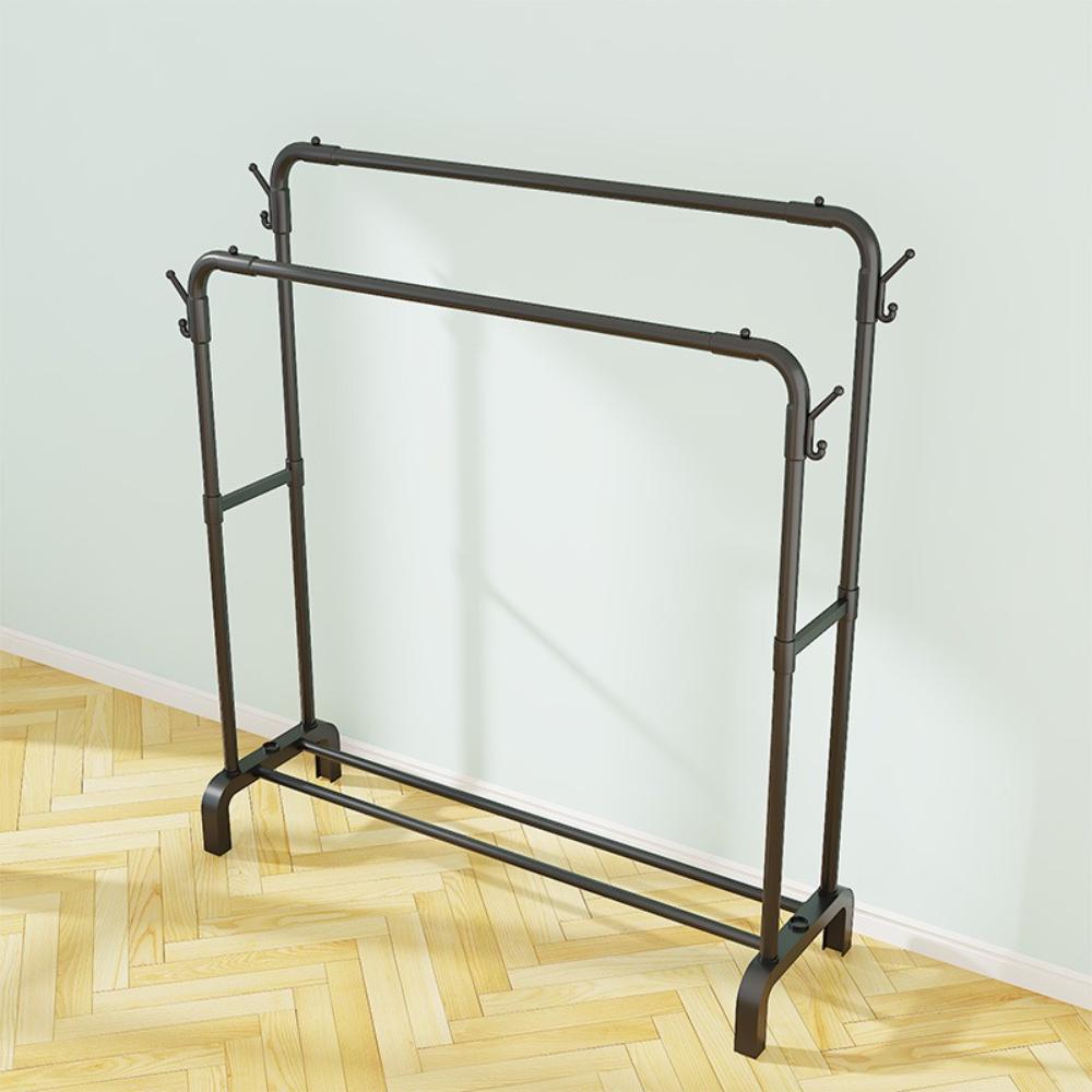 Floor Standing Clothes Rack Modern Simplicity Multilayer with Hooks Clothes Hanger Space Saving Widening and Raising Coat Hanger