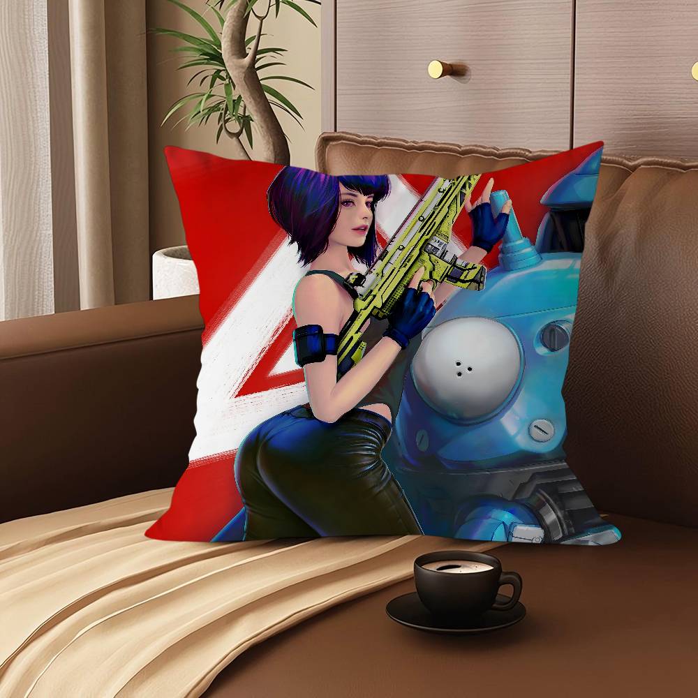 G-Ghost In The Shell Cartoon Animation Pillow Gift Home Office Decoration Bedroom Sofa Car Cushion Cover Case 45x45