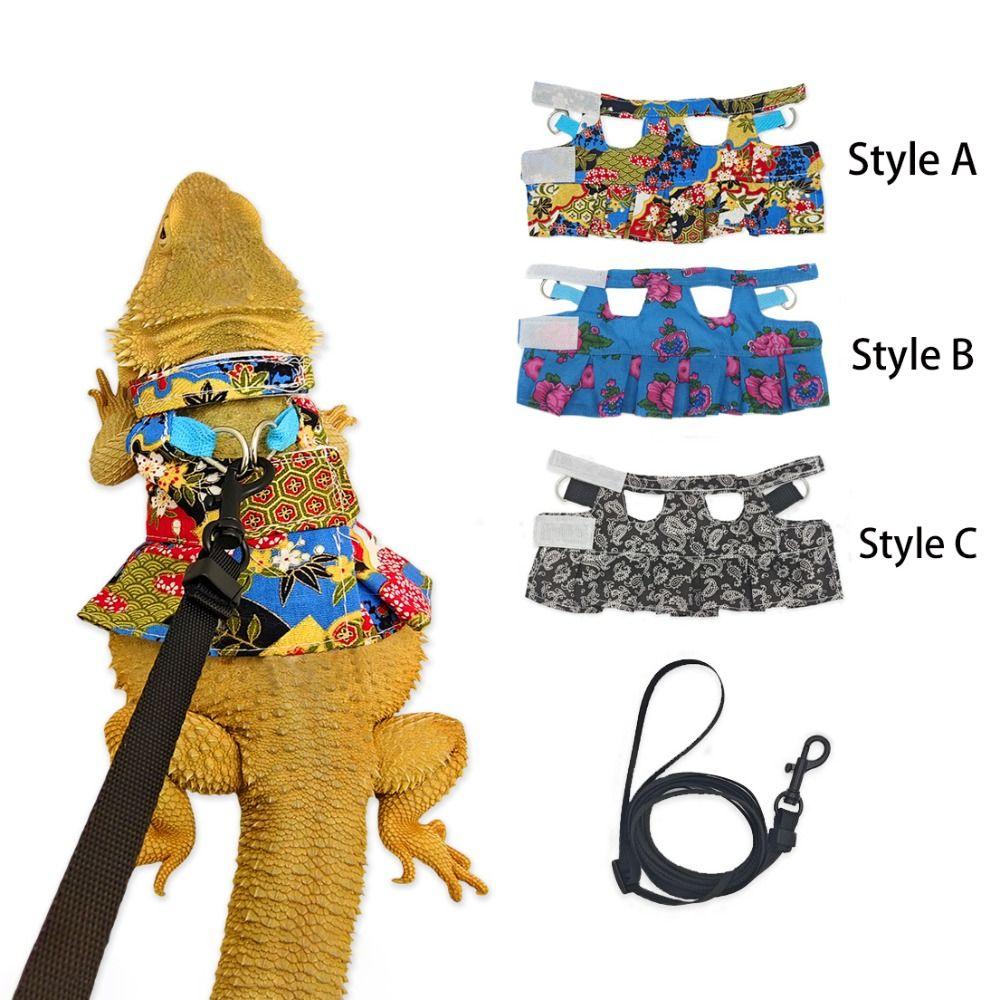 Soft Reptile Harness Dress Adjustable Reptile Walking Leash  Take Pictures