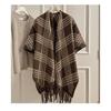 Vintage British Style Fringe Scarf For Women Winter Warm Shawl