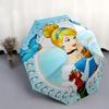 Cinderella, Fairy Tale Automatic Opening and Closing Umbrella - 8 Ribs Portable Folding Umbrella with Plastic Handle, Suitable for Leisure a