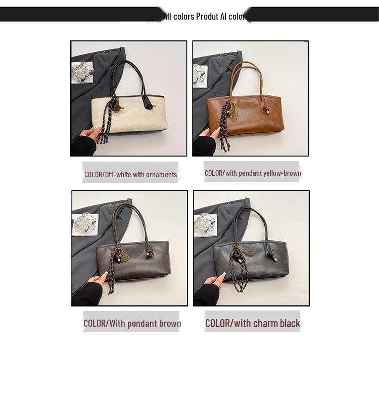 2025 New Women's Autumn/Winter Retro Textured Shoulder Handbag Tote