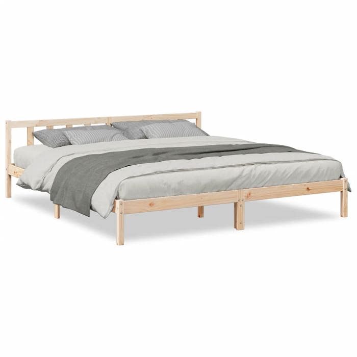 VidaXL Cadre de lit extra long sans matelas 180x220 cm bois massif pin, lit, meuble de chambre à coucher, lit en bois, lit 852452