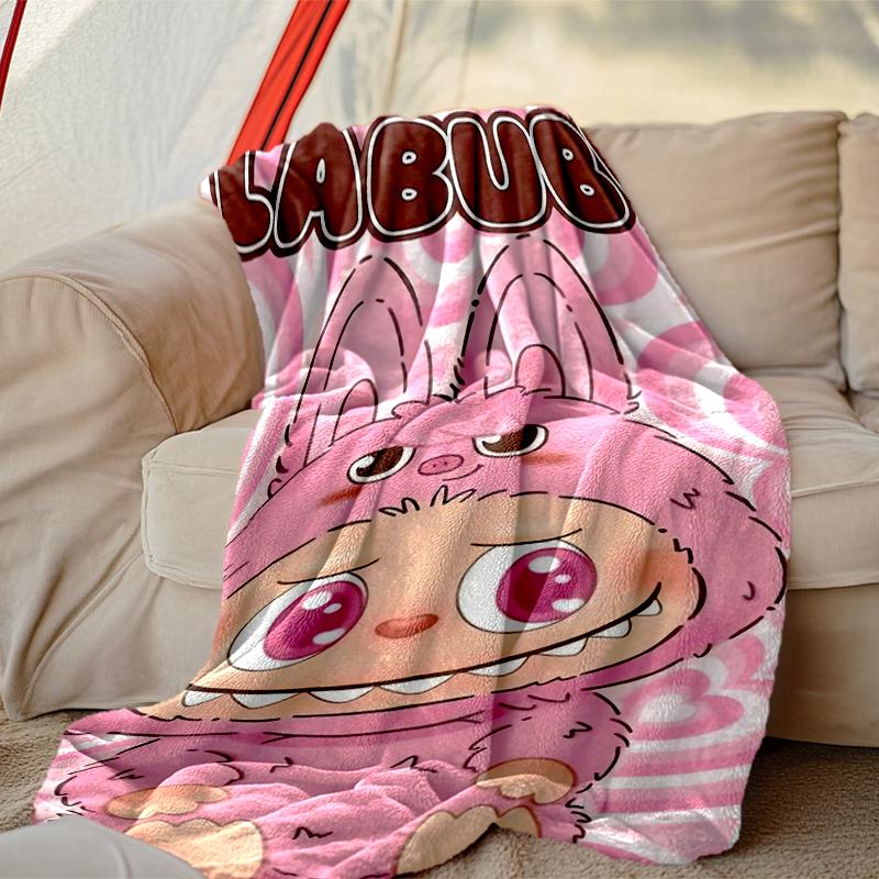 1 Stück LABUBU Decke, Bedruckte Wohndecke - Weiche Decke Geschenk für Familie, Waschbare Sofa-Bettdecke