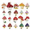 20 Colorful Cartoon House & Mushroom Enamel Alloy Charms for DIY Jewelry