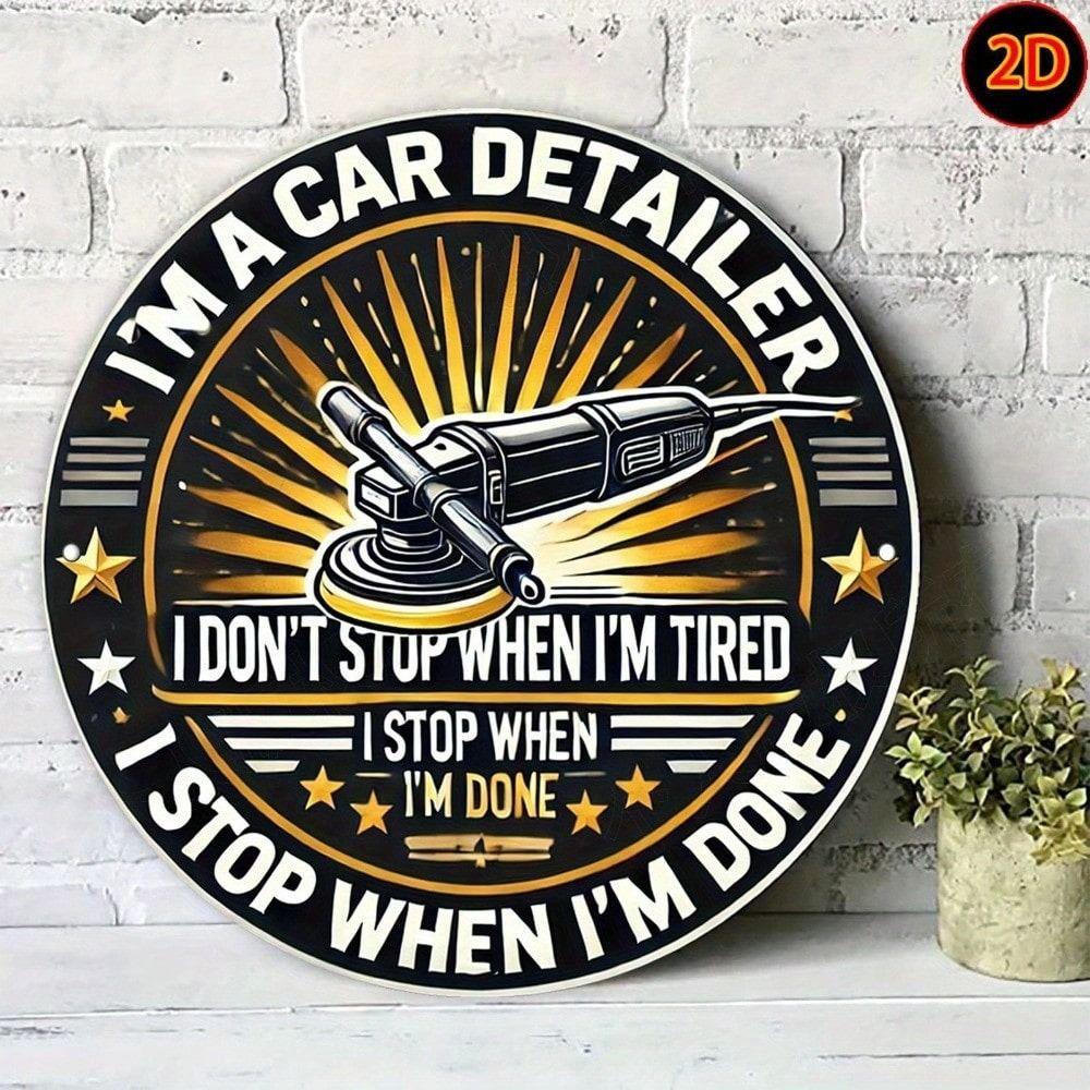 Vintage Round Metal Sign Flower Bucket Kitchen Decor Gift
