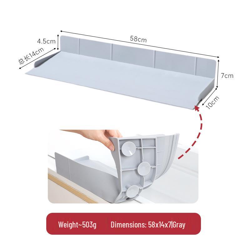 Silicone Non-Slip Sink Splash Guard with Suction Cups - Water Barrier & Separator
